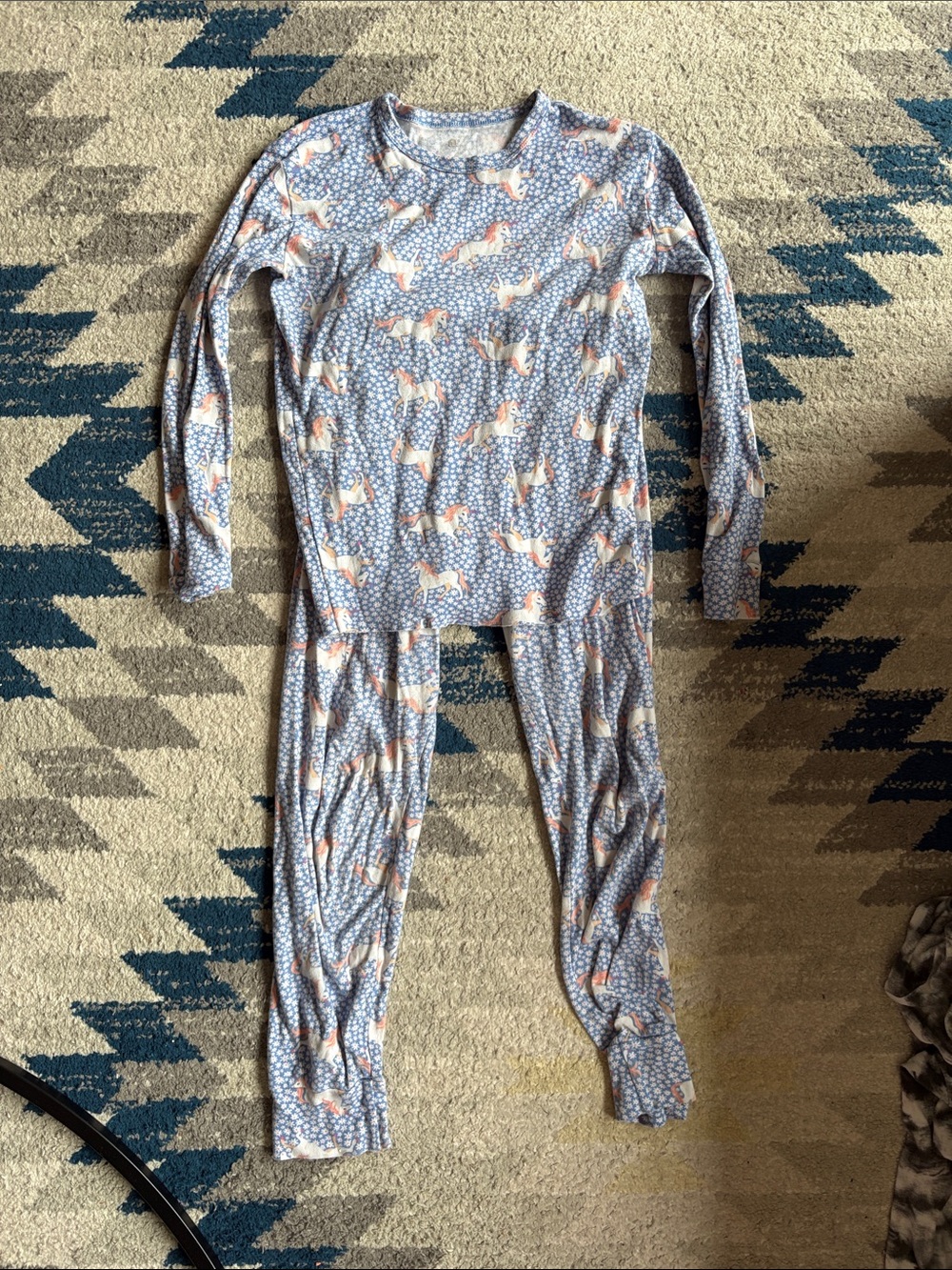 GAP Girls Blue and Pink Unicorn Pajama Set